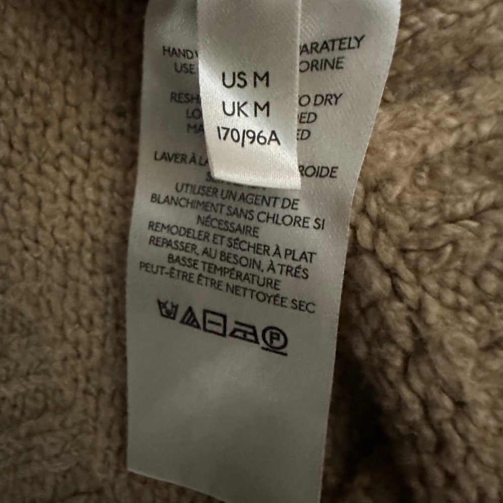 Free People Oversized Sweater Boho Cozy Brookside Slouchy Camel Tan Knit Size M - Picture 8 of 9